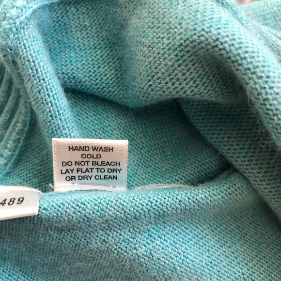 Ann Taylor LOFT Turquoise V-Neck Angora Sweater M - Picture 6 of 6